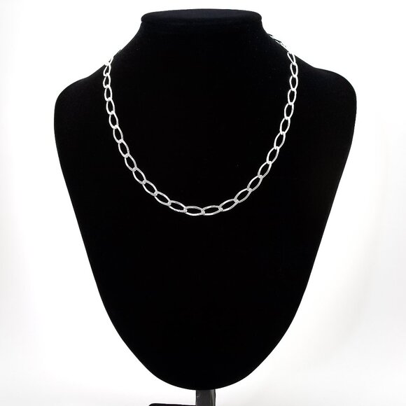 Sterling Silver Large Link Chain, Real Solid Silver Stamped 925 Italy, 18 inch - Picture 8 of 9